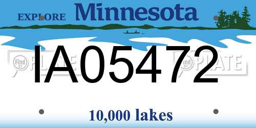 IA05472 Minnesota License Plate