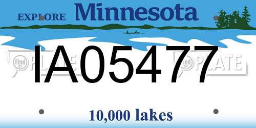 IA05477 Minnesota License Plate