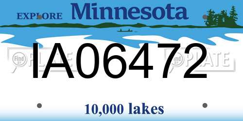 IA06472 Minnesota License Plate