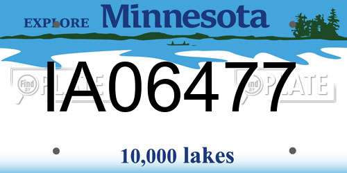 IA06477 Minnesota License Plate
