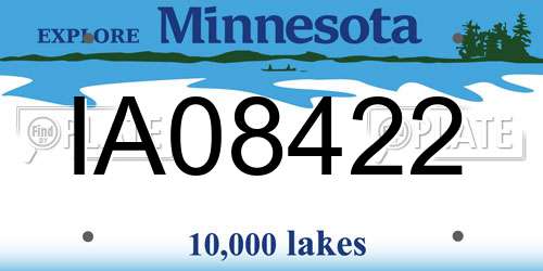 IA08422 Minnesota License Plate