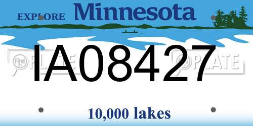 IA08427 Minnesota License Plate
