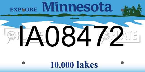 IA08472 Minnesota License Plate