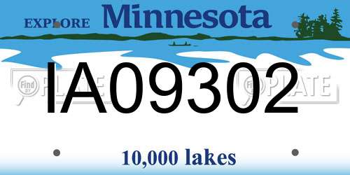 IA09302 Minnesota License Plate