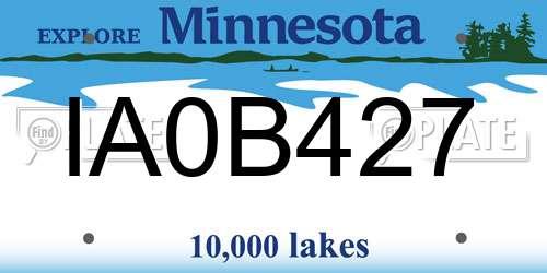 IA0B427 Minnesota License Plate
