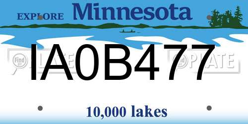 IA0B477 Minnesota License Plate