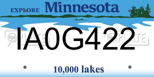 IA0G422 Minnesota License Plate