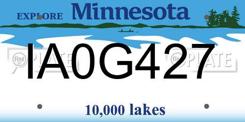 IA0G427 Minnesota License Plate