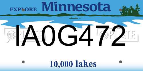 IA0G472 Minnesota License Plate