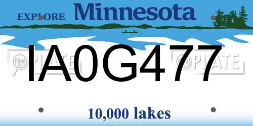 IA0G477 Minnesota License Plate