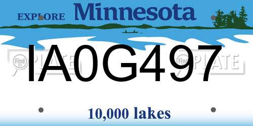 IA0G497 Minnesota License Plate