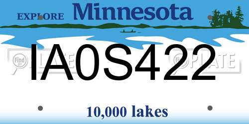 IA0S422 Minnesota License Plate