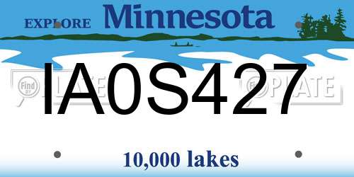 IA0S427 Minnesota License Plate