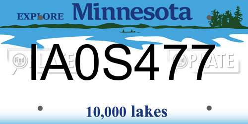 IA0S477 Minnesota License Plate