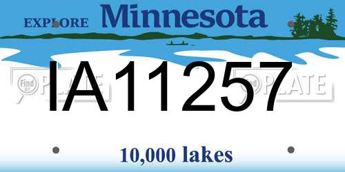 IA11257 Minnesota License Plate