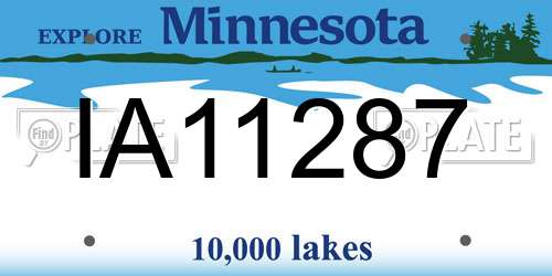 IA11287 Minnesota License Plate