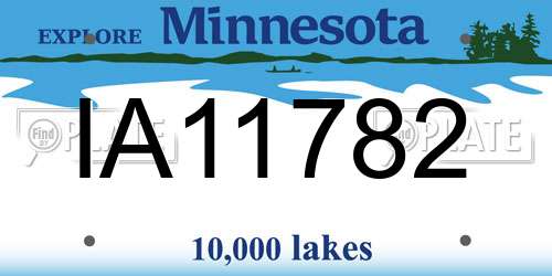 IA11782 Minnesota License Plate