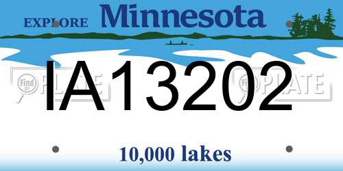 IA13202 Minnesota License Plate