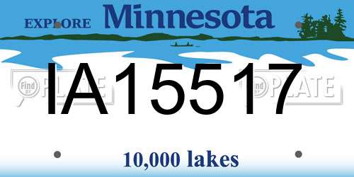 IA15517 Minnesota License Plate