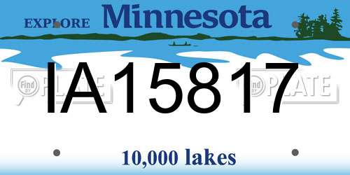 IA15817 Minnesota License Plate