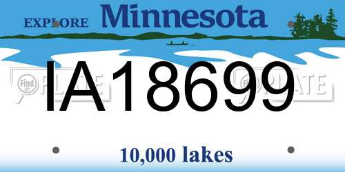 IA18699 Minnesota License Plate