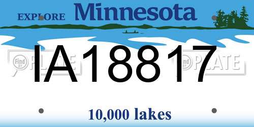 IA18817 Minnesota License Plate
