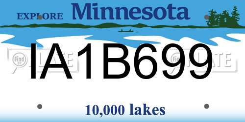 IA1B699 Minnesota License Plate