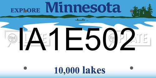 IA1E502 Minnesota License Plate