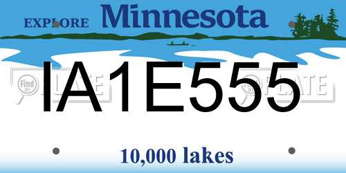 IA1E555 Minnesota License Plate