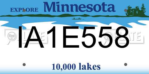 IA1E558 Minnesota License Plate