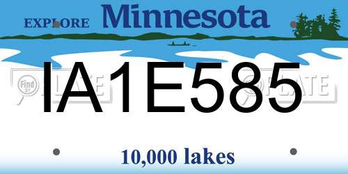 IA1E585 Minnesota License Plate