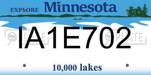 IA1E702 Minnesota License Plate