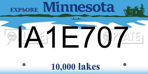 IA1E707 Minnesota License Plate