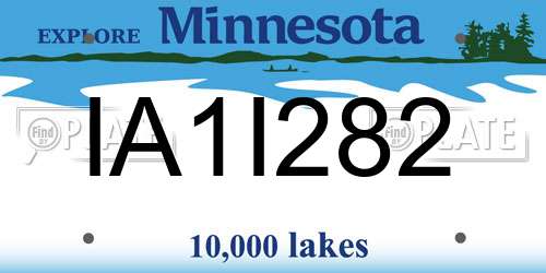 IA1I282 Minnesota License Plate