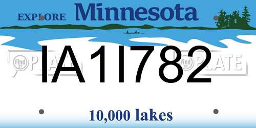 IA1I782 Minnesota License Plate