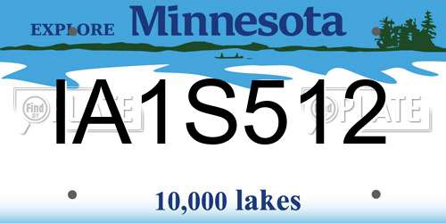 IA1S512 Minnesota License Plate