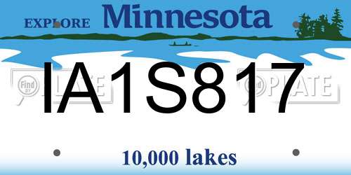 IA1S817 Minnesota License Plate