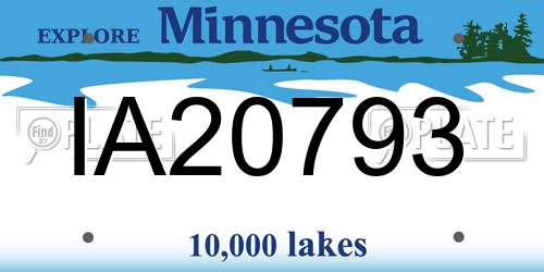 IA20793 Minnesota License Plate