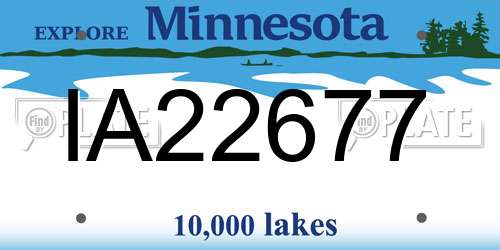 IA22677 Minnesota License Plate