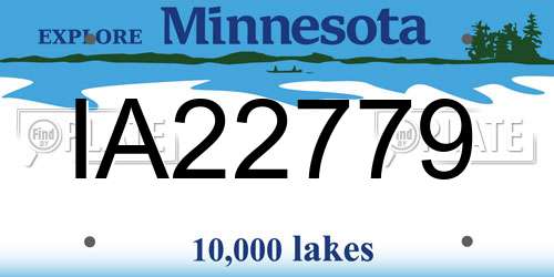 IA22779 Minnesota License Plate