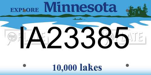 IA23385 Minnesota License Plate