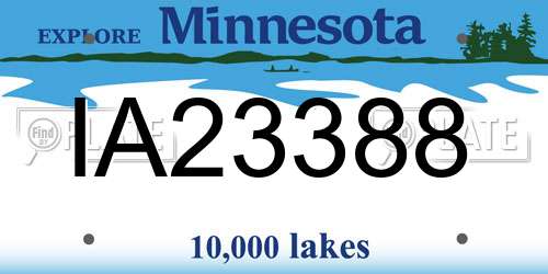 IA23388 Minnesota License Plate