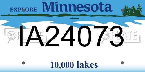 IA24073 Minnesota License Plate