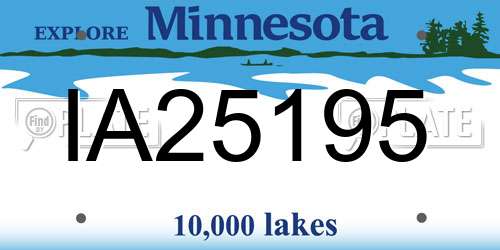 IA25195 Minnesota License Plate