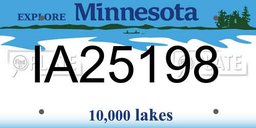 IA25198 Minnesota License Plate