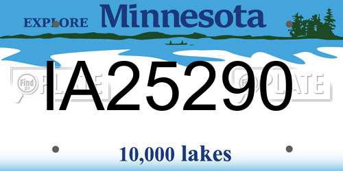 IA25290 Minnesota License Plate