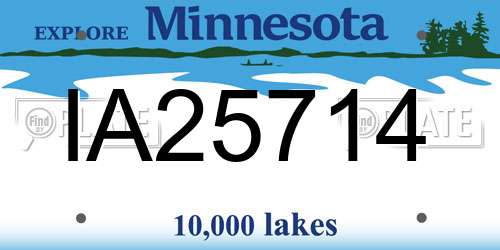 IA25714 Minnesota License Plate