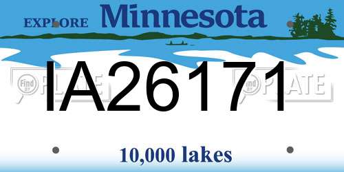 IA26171 Minnesota License Plate