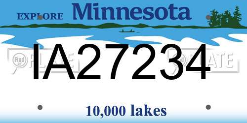 IA27234 Minnesota License Plate