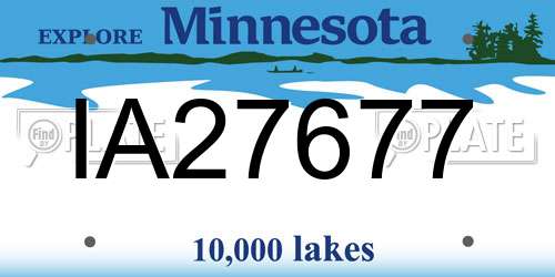 IA27677 Minnesota License Plate